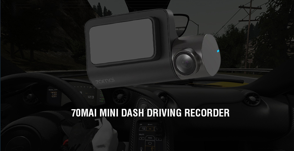 70mai Night Vision / Motion Detection Mini Dash Driving Recorder from Xiaomi youpin - Black