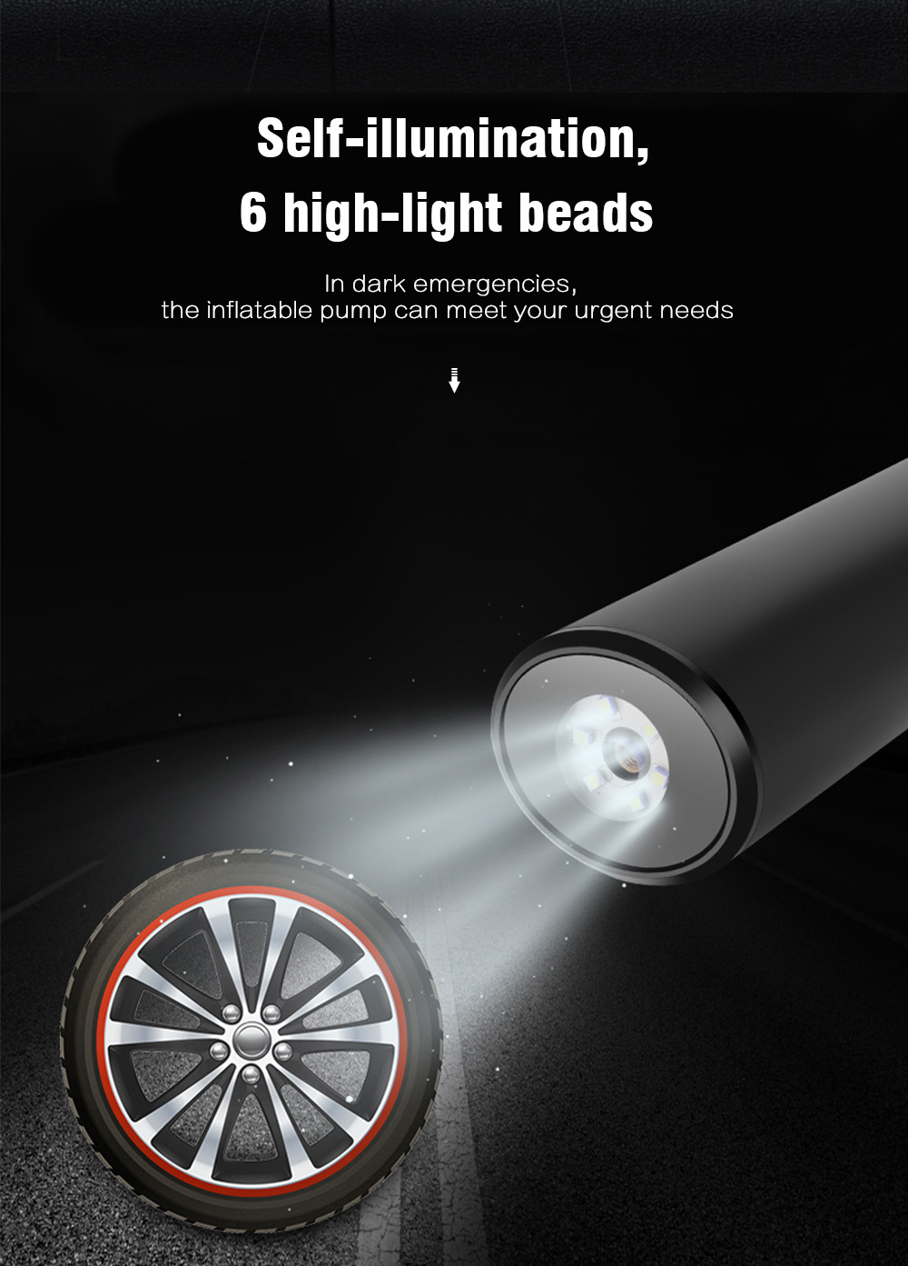 LED Light Home Car Air Pump