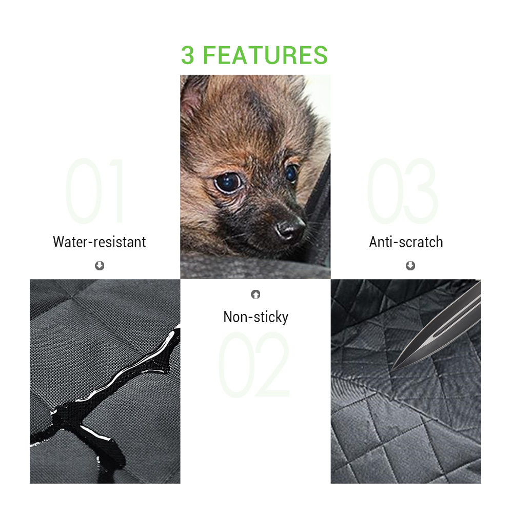 Pet Seat Cover for Car Against Dirt Pet Fur Water Resistant Anti Scratch with Side Flaps 