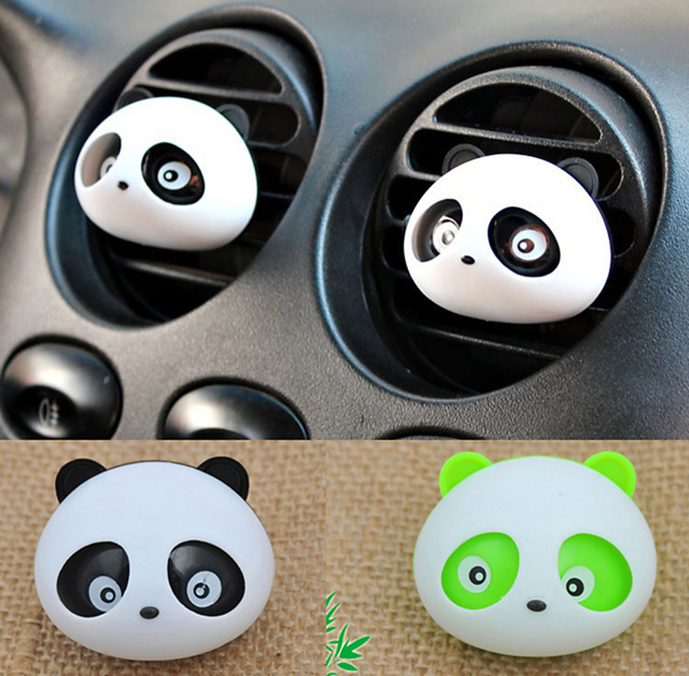 One Pair Cute Shape Vivid Color Air Freshener Panda Car Perfume Outlet