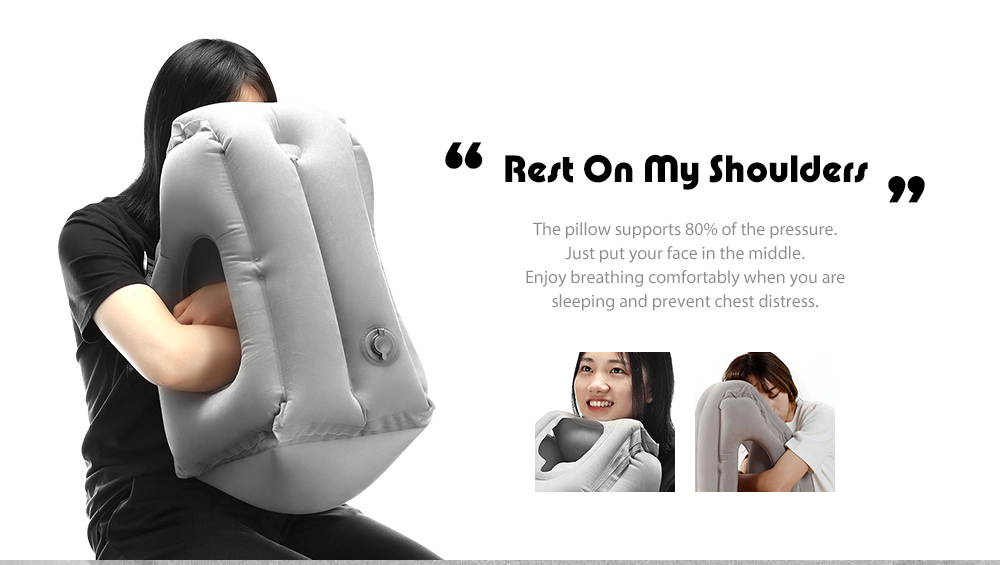 Frontal Travel Pillow Inflatable Air Bolster Comfortable Sleep  on Plane